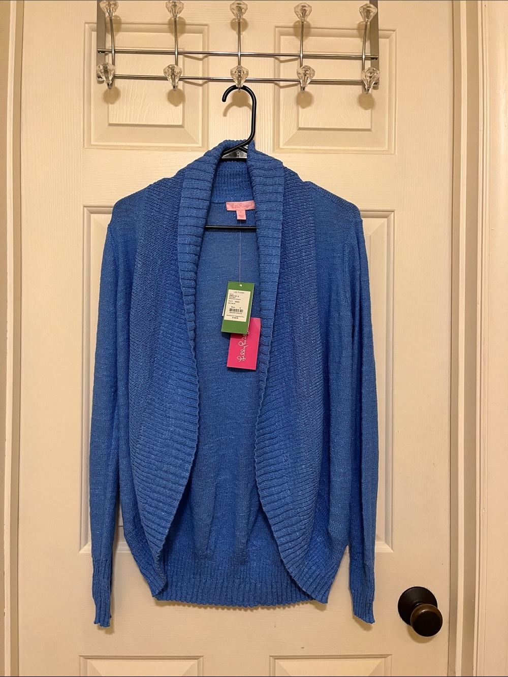 Lilly Pulitzer Royal Blue Open-Front Shawl Collar Cardigan